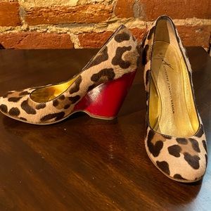 Guísepe Zanoti animal print red wedge size 36
